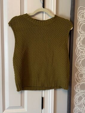 Deluc Olive Sleeveless Knit Sweater Tank - Womens Size Small